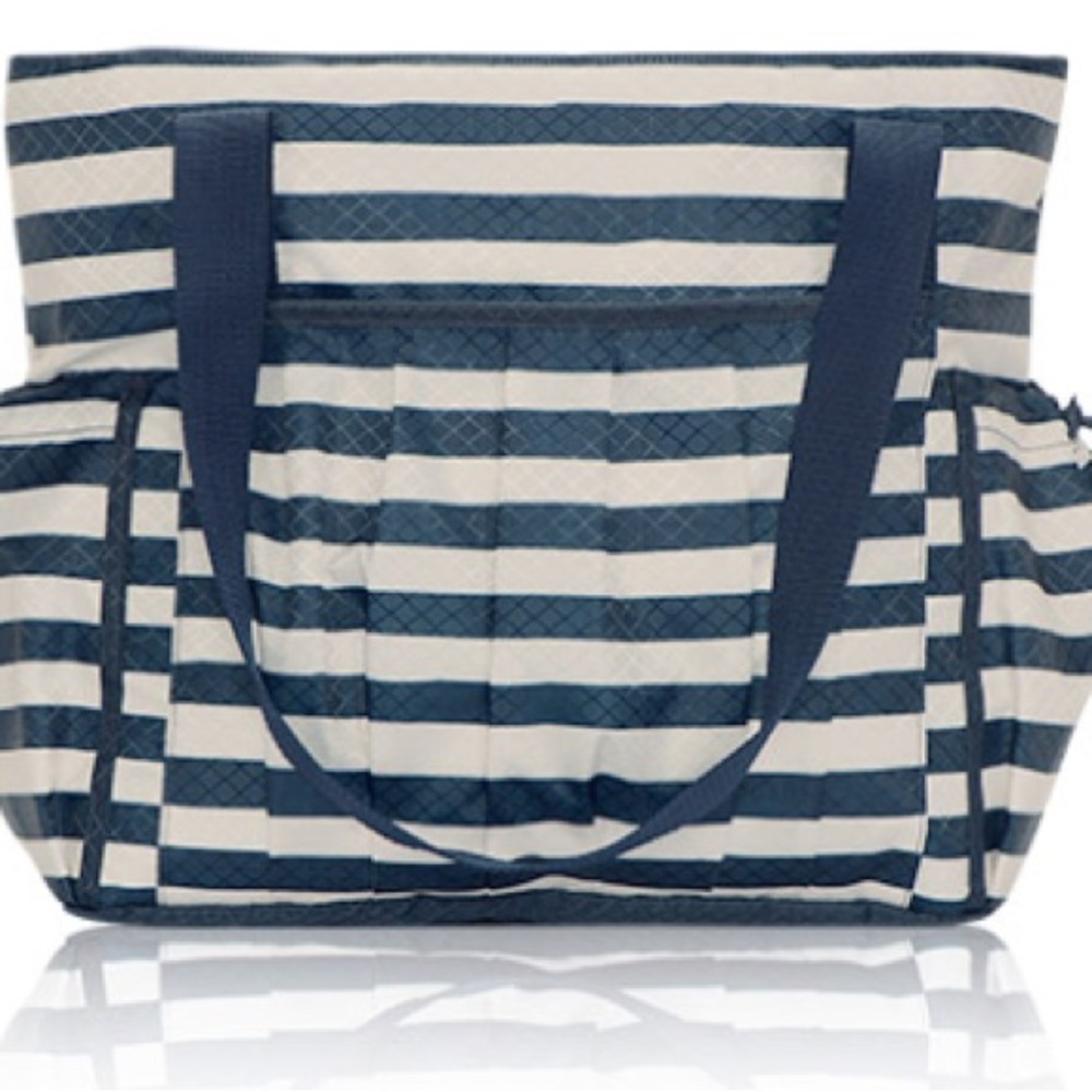 ✨ Thirty-One Gifts New Day Tote – Navy Rugby Stripe | Brand New! ✨